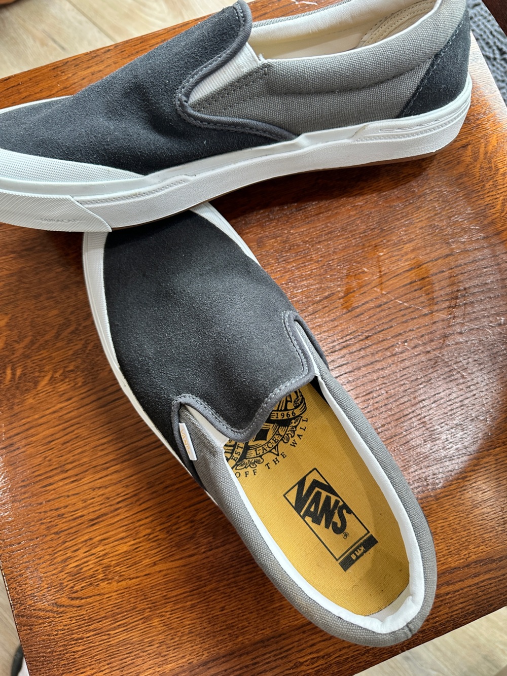 Vans Dan Lacey BMX Slip-Ons, Suede/Canvas in Asphalt and Pewter